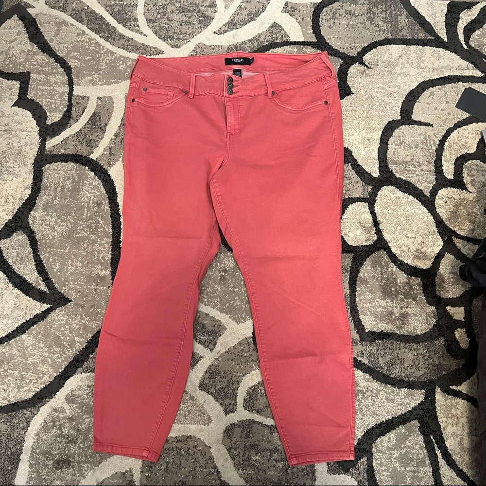 Torrid coral/orange jeggings